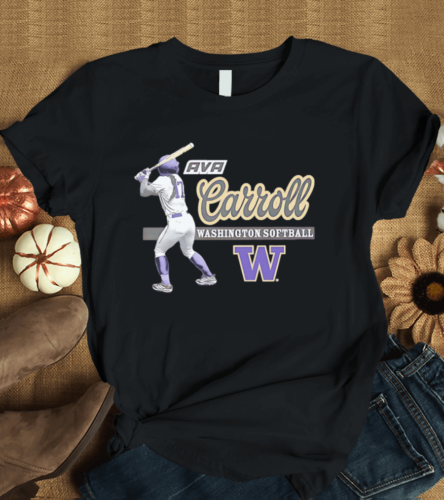 Ava Carroll Washington Softball Huskies W Logo 90s T-Shirt