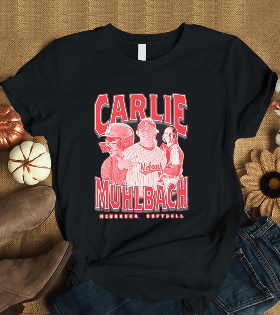 Carlie Muhlbach Nebraska Softball Vintage 90s T-Shirt