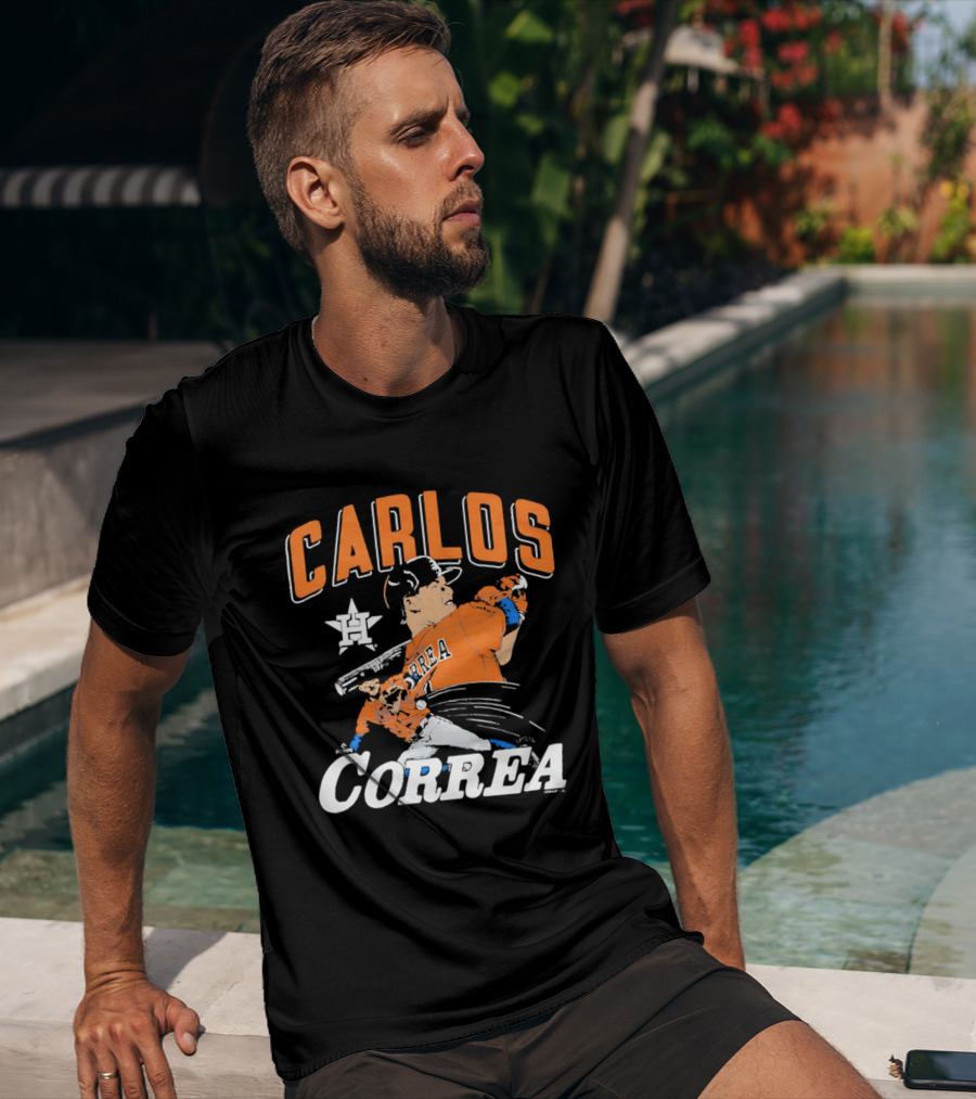 Carlos Correa Astros Caricature Tri Blend T-Shirt