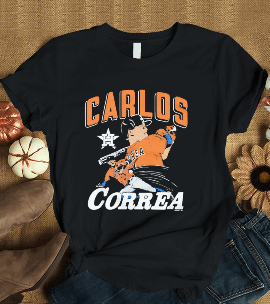 Carlos Correa Astros Caricature Tri Blend T-Shirt