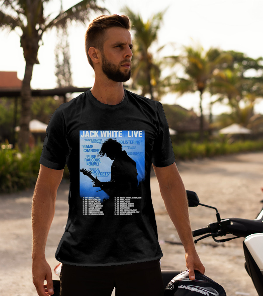 Jack White Live Europe 2026 Tour Dates Schedule Legendary Rock Concert Experience T-Shirt