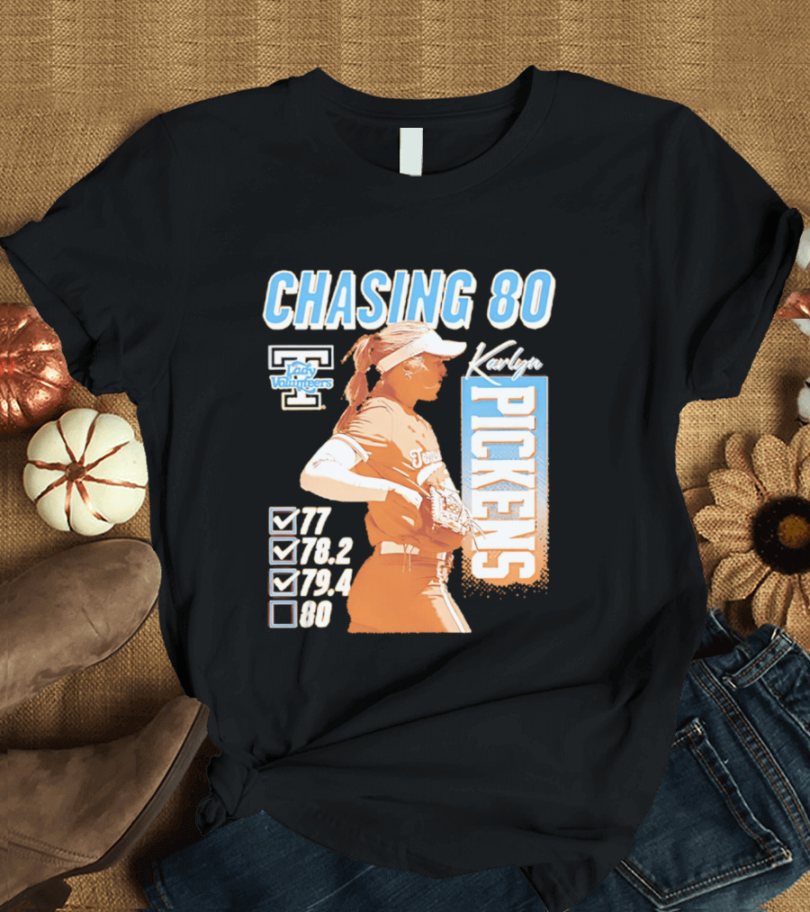 Karlyn Pickens Tennessee Lady Volunteers Softball Chasing 80 T-Shirt