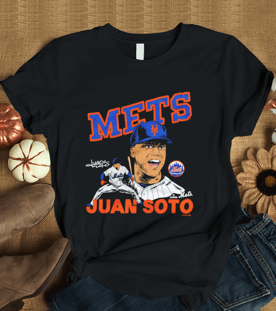 Mets Juan Soto Caricature Tri Blend T-Shirt