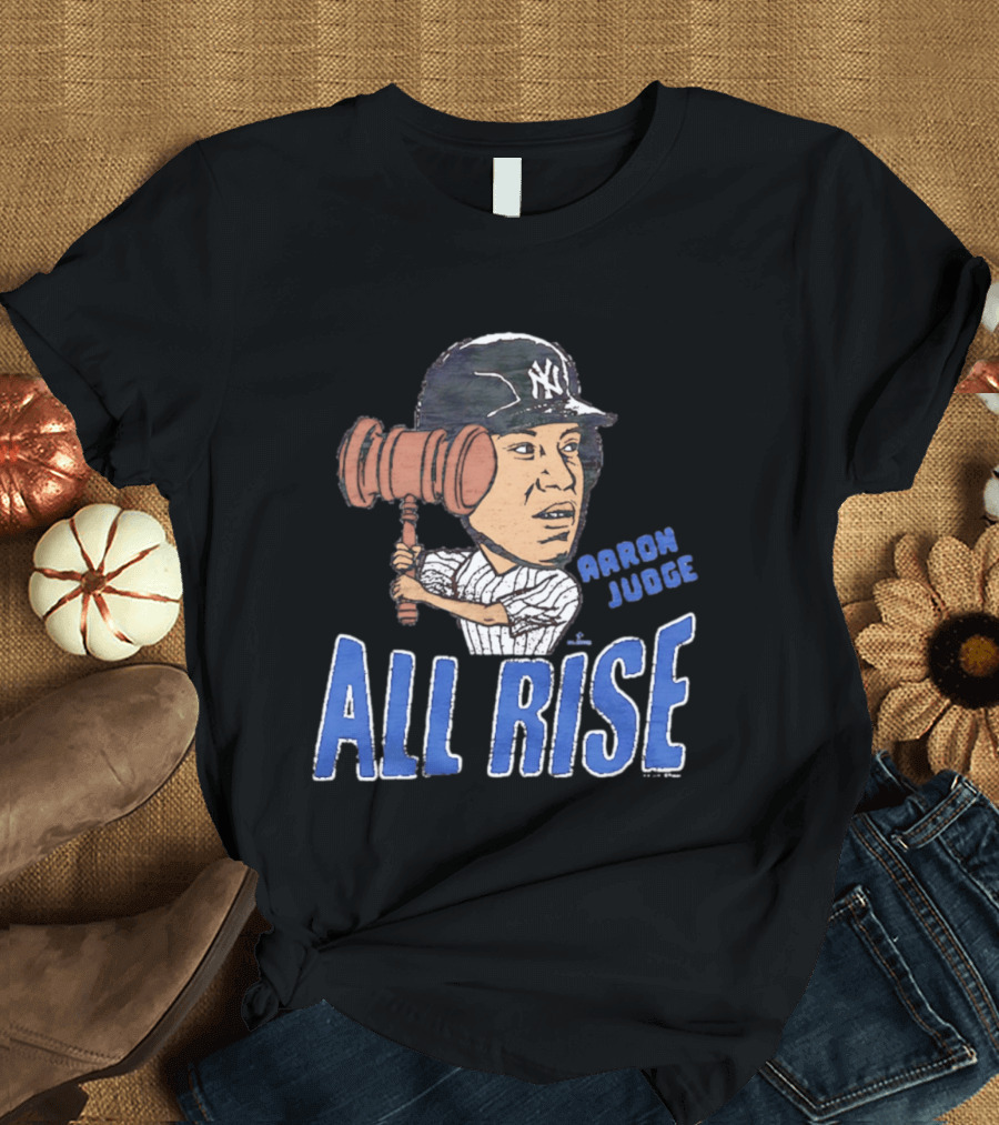 New York Yankees Aaron Judge All Rise Caricature Tri Blend T-Shirt