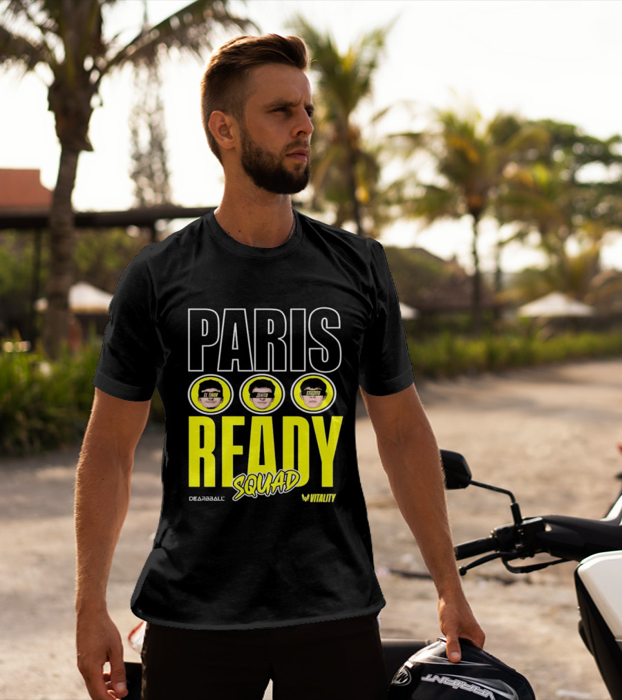 Paris Ready Squad Dearbball Vitality Text Faces T-Shirt