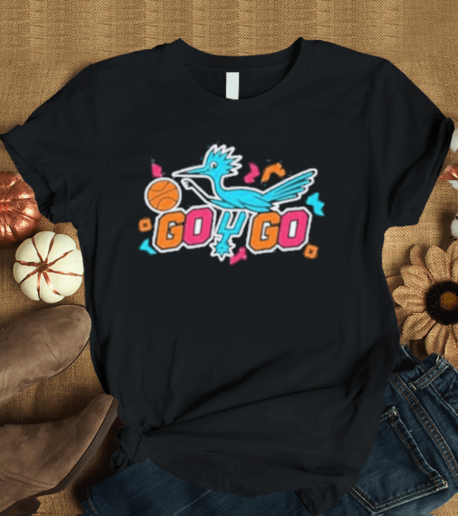 San Antonio Roadrunner Go Spurs Go Neon Fiesta Basketball T-Shirt