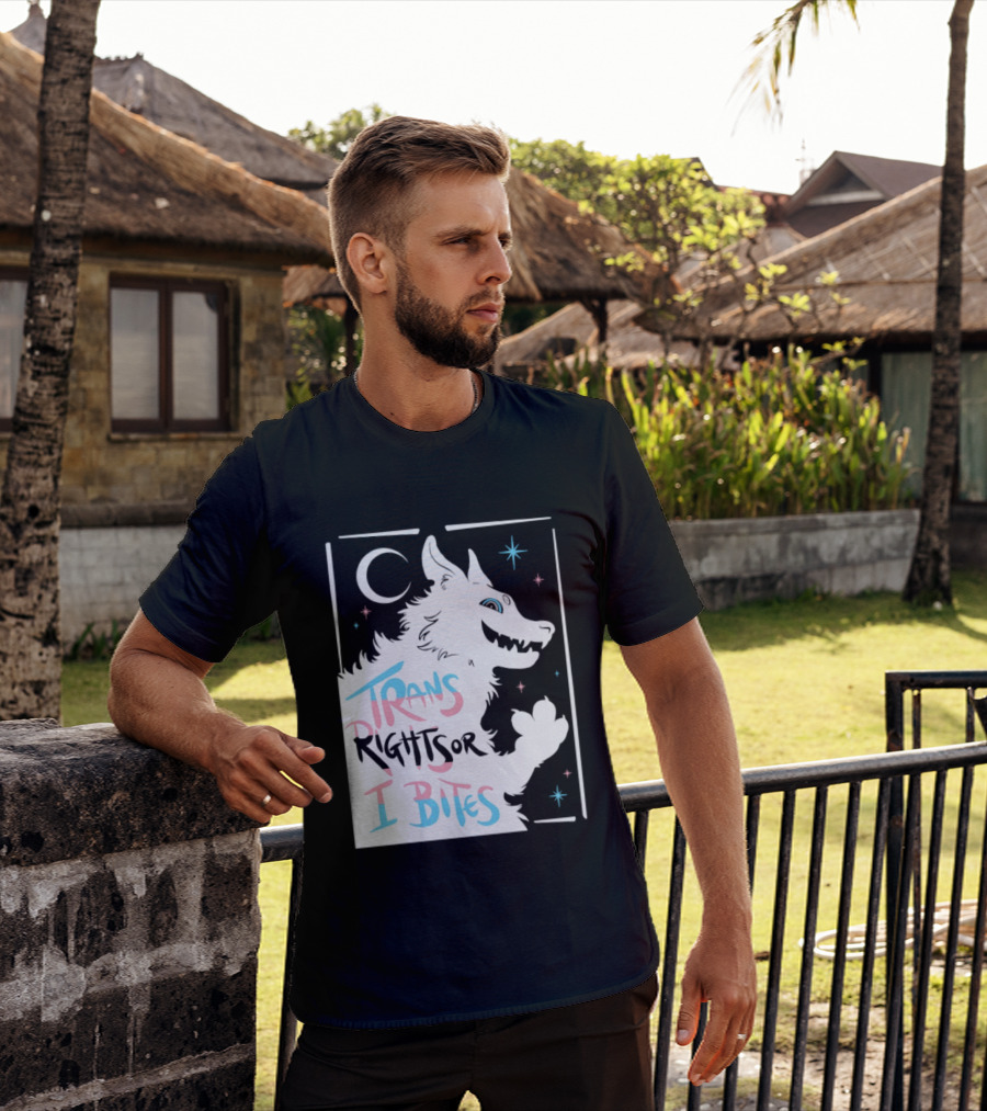 Trans Rights Or I Bites Wolf Moon Stars T-Shirt