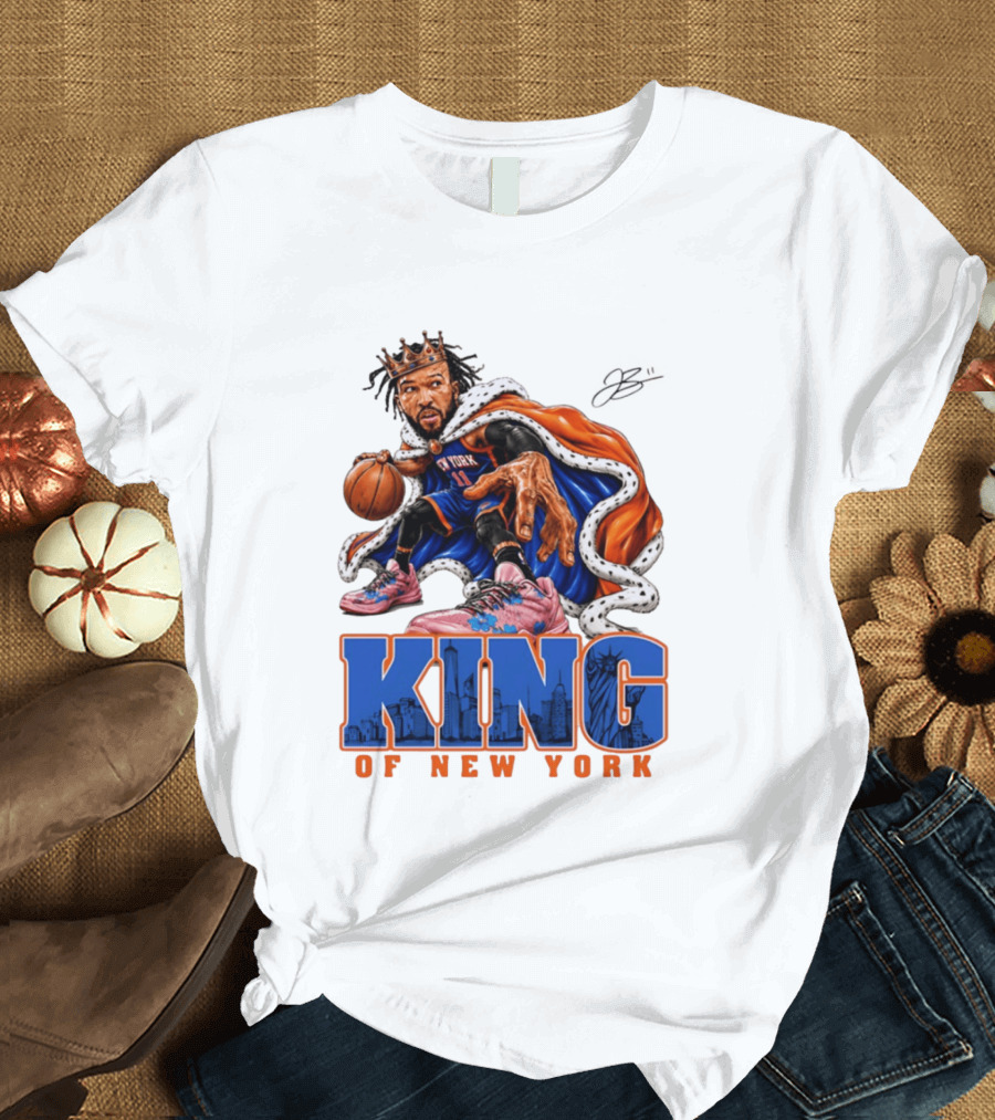 Jalen Brunson King Of New York Knicks Crown Cape T-Shirt