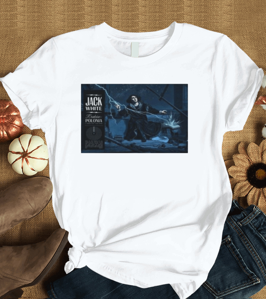 Jack White Kraków Polonia Tour June 2 2026 With Lightning And Figure T-Shirt