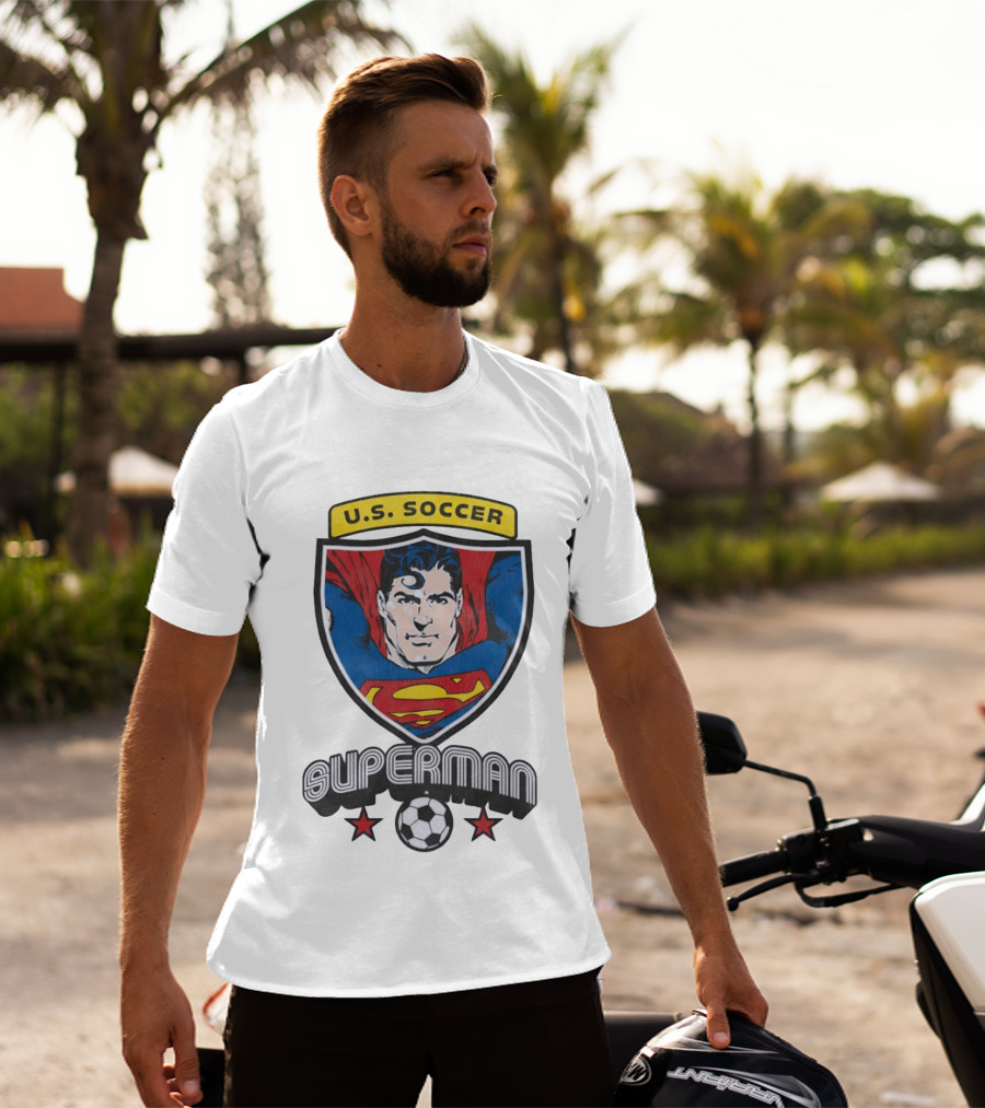 Superman U.S. Soccer Shield Soccer Ball Iconic Crest T-Shirt