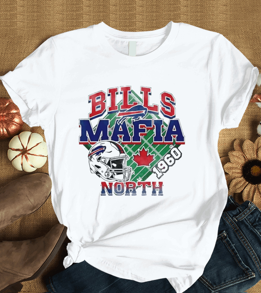 Bills Mafia North 1960 Helmet Maple Leaf T-Shirt