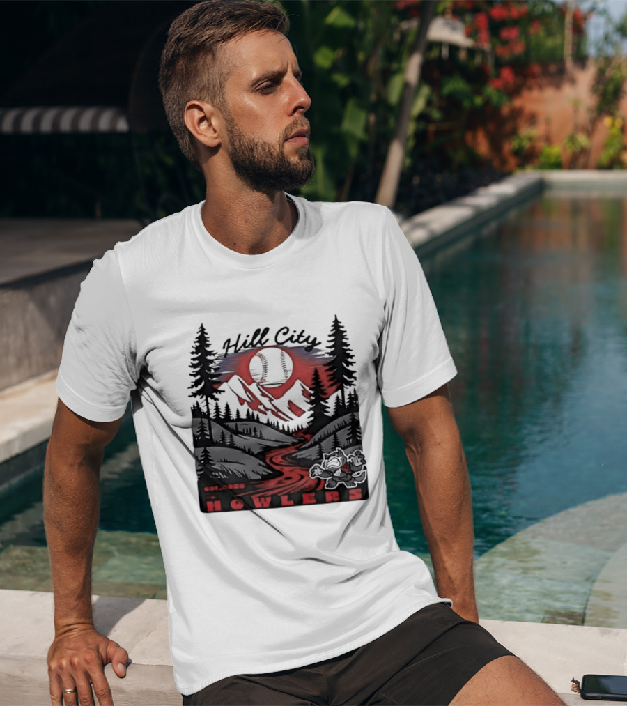 Hill City Howlers Est 2020 Mountain Pine Tree Forest Nature Sports T-Shirt