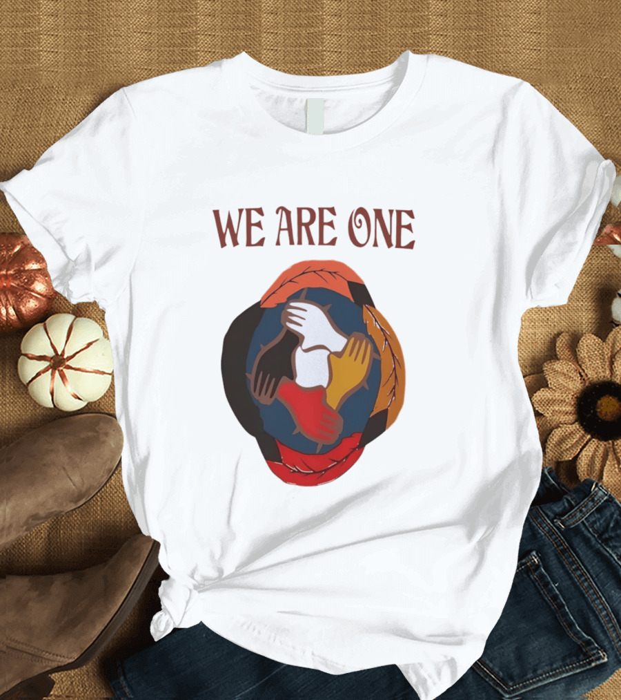 We Are One Unity Hands Feathers Orange Culture Heritage Collective T-Shirt