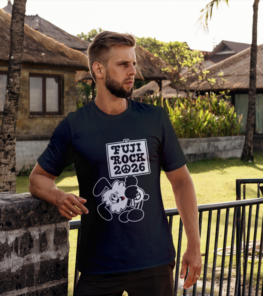Fuji Rock 2026 Peace Sign Cartoon T-Shirt