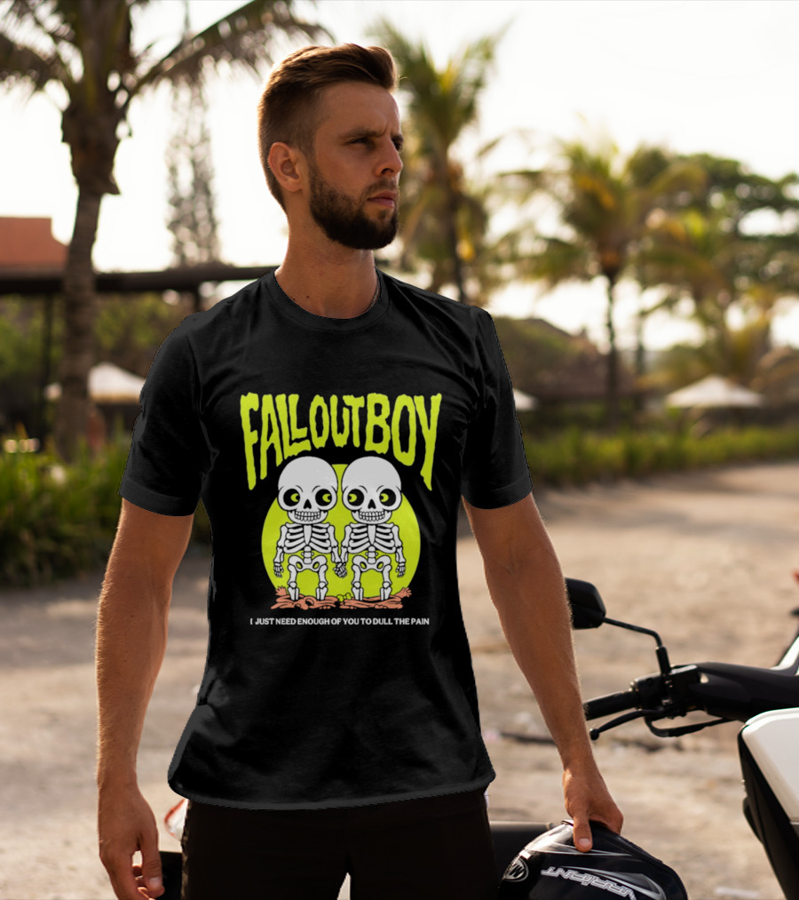 Fall Out Boy Twin Skeleton I Just Need Enough Of You To Dull The Pain T-Shirt