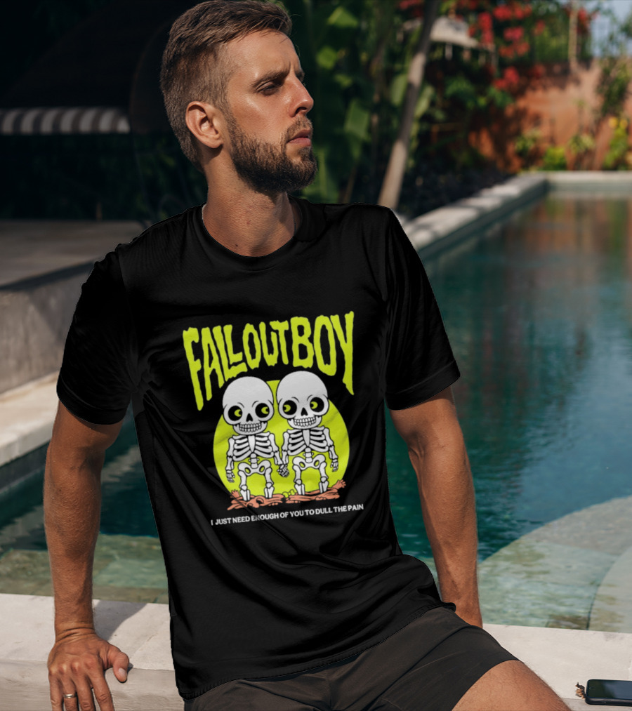 Fall Out Boy Twin Skeleton I Just Need Enough Of You To Dull The Pain T-Shirt