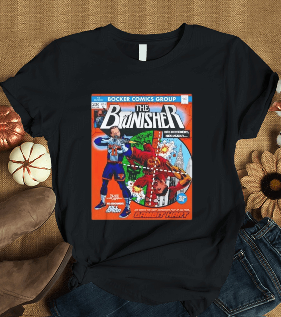 Bocker Comics Group The Brunisher Kill Spida Gambit Hart T-Shirt