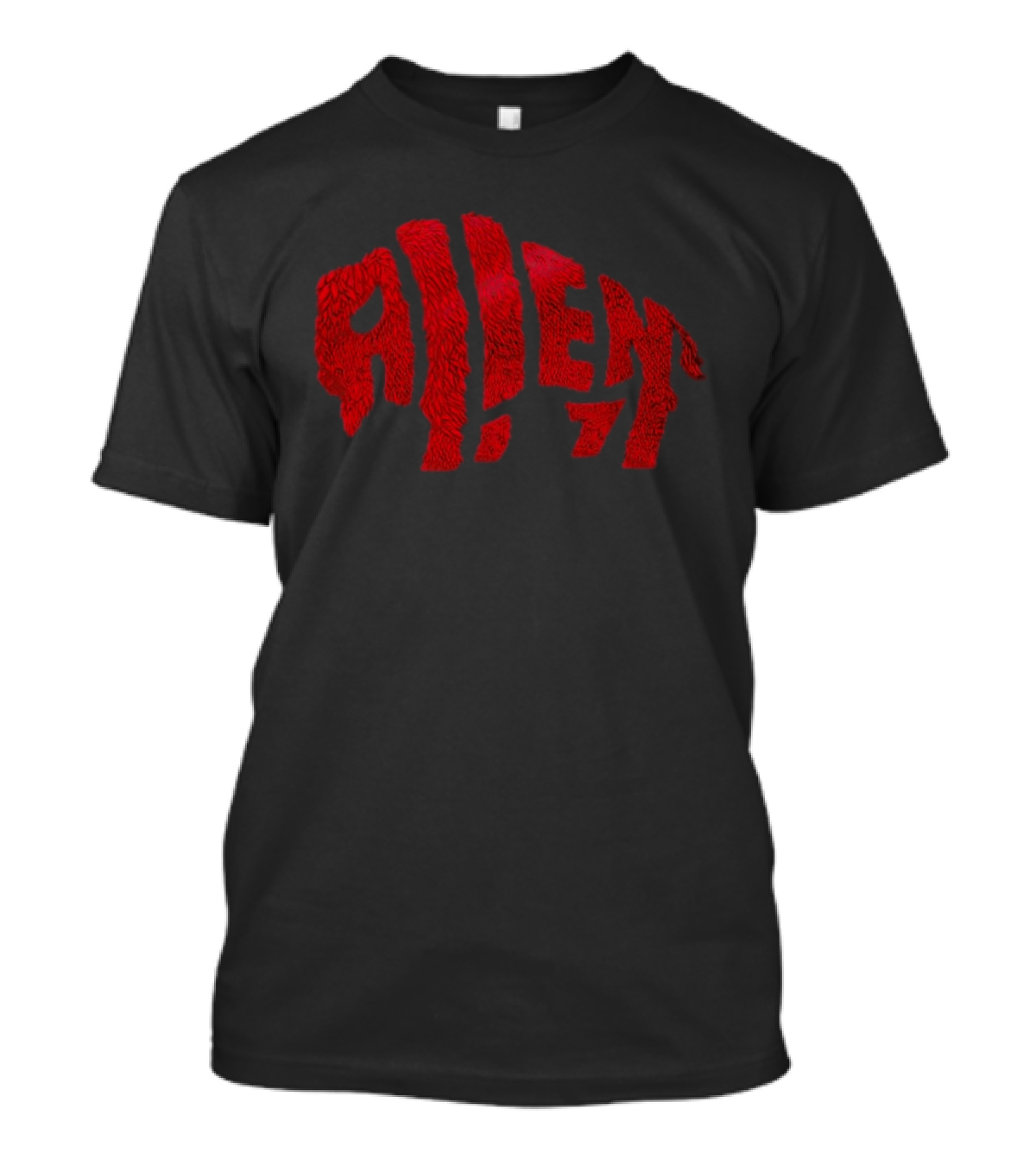 Allen Buffalo Bills Football Player Red Furry Letters T-Shirt