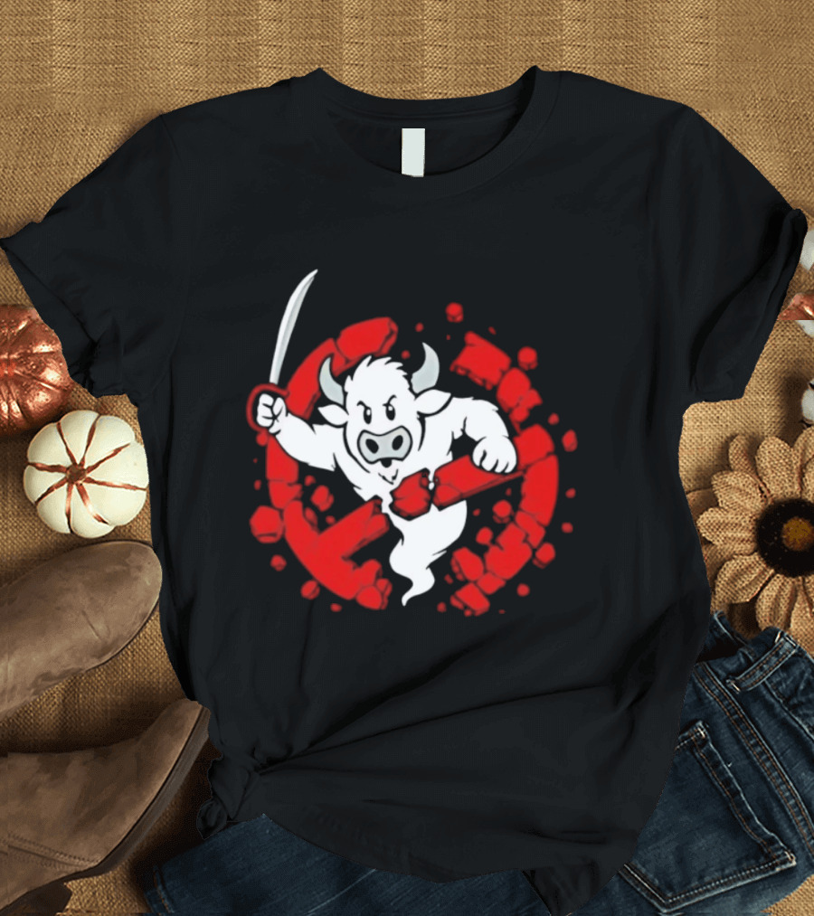 Buffalo Ghostbusters Crossed Out Ghost Red Circle T-Shirt
