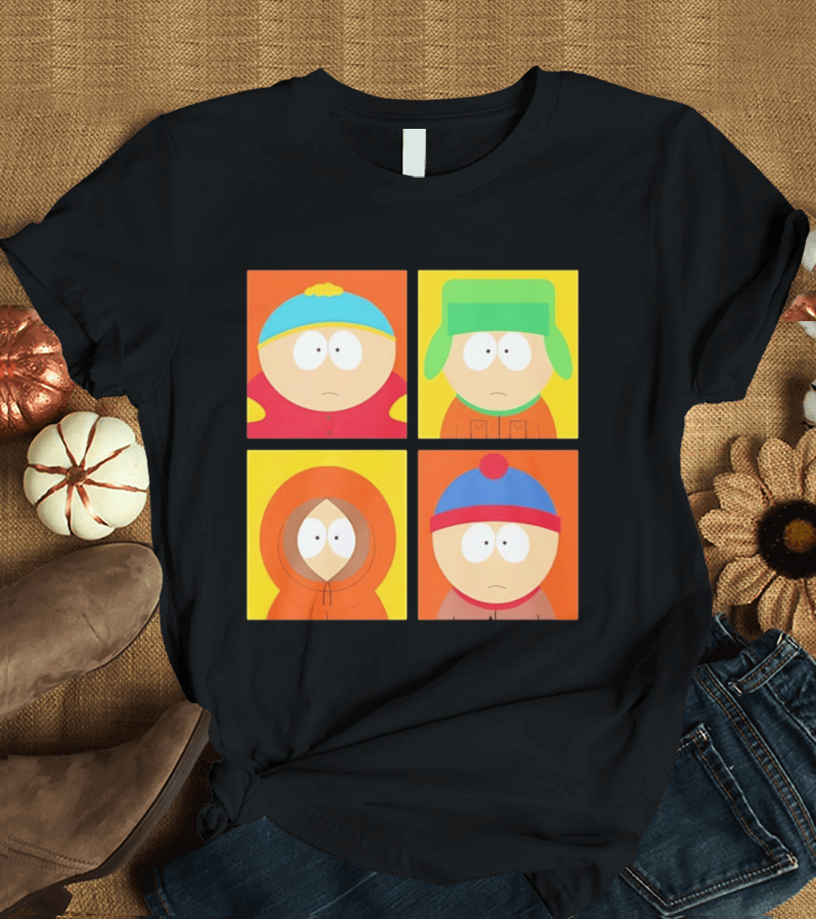 South Park Characters Cartman Kyle Kenny Stan Pop Blocks T-Shirt