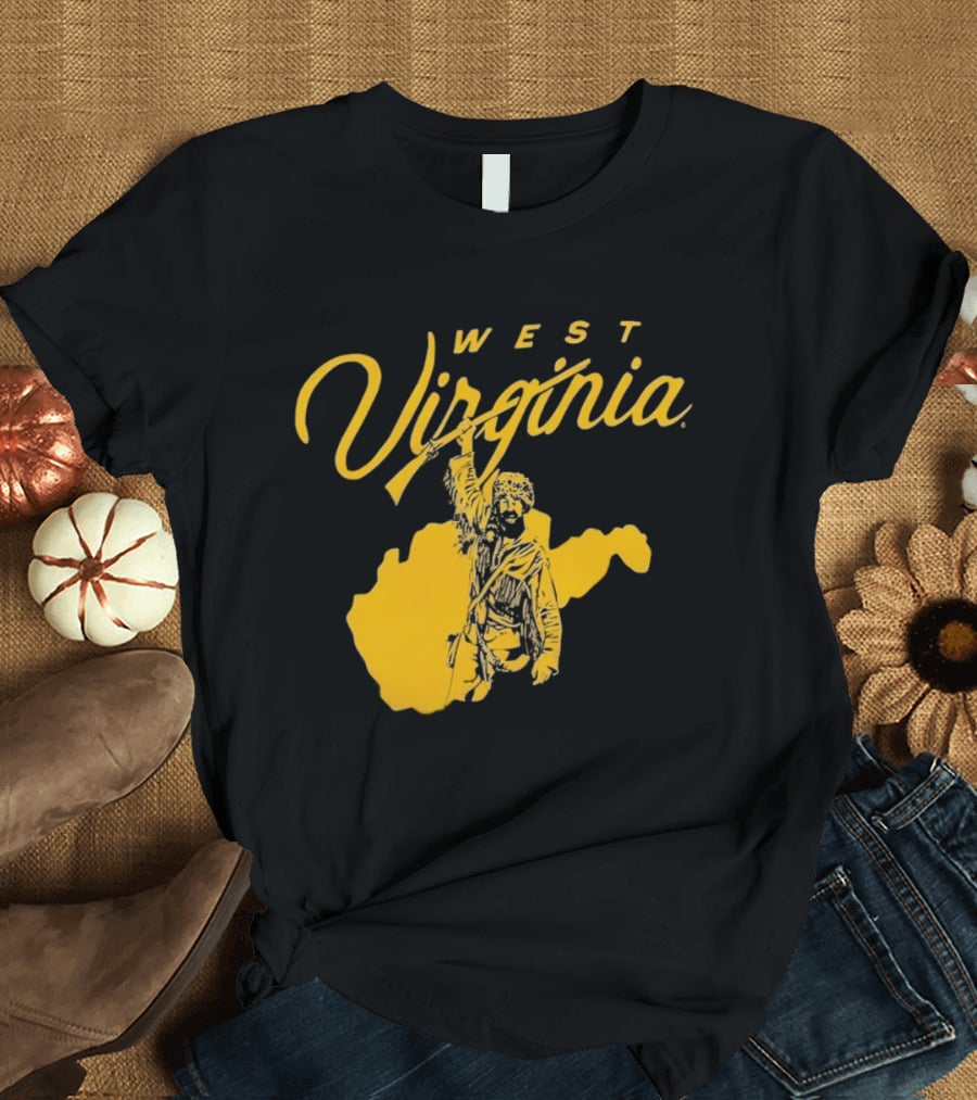 West Virginia Mountaineers State Outline Mountaineer T-Shirt