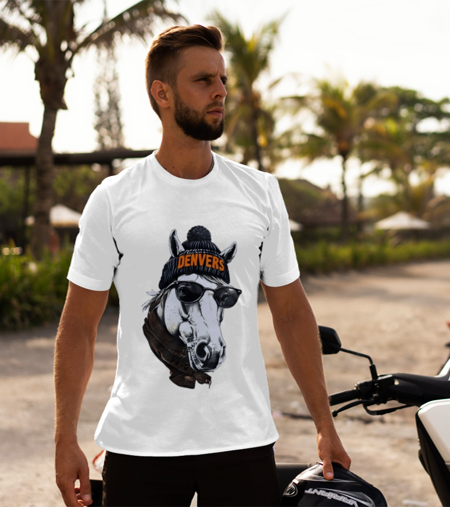 Denvers Horse With Hat Sunglasses And Scarf T-Shirt