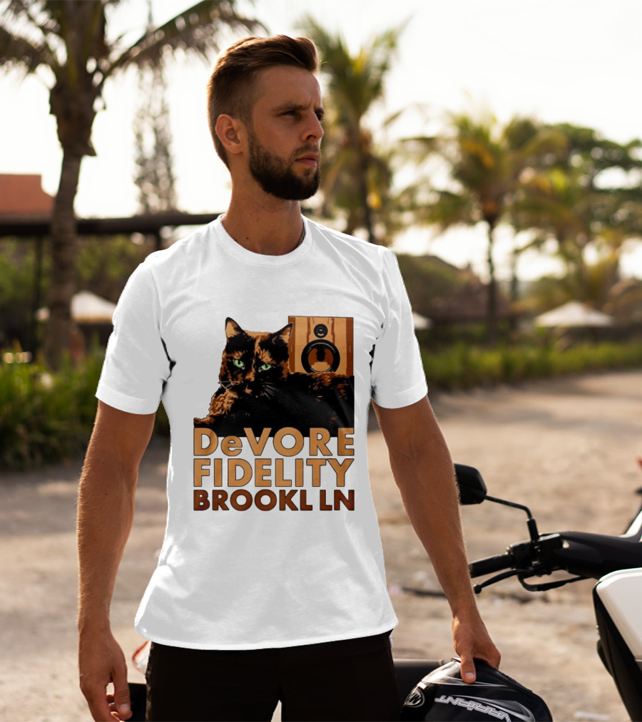 DeVore Fidelity Brooklyn Cat Speaker T-Shirt