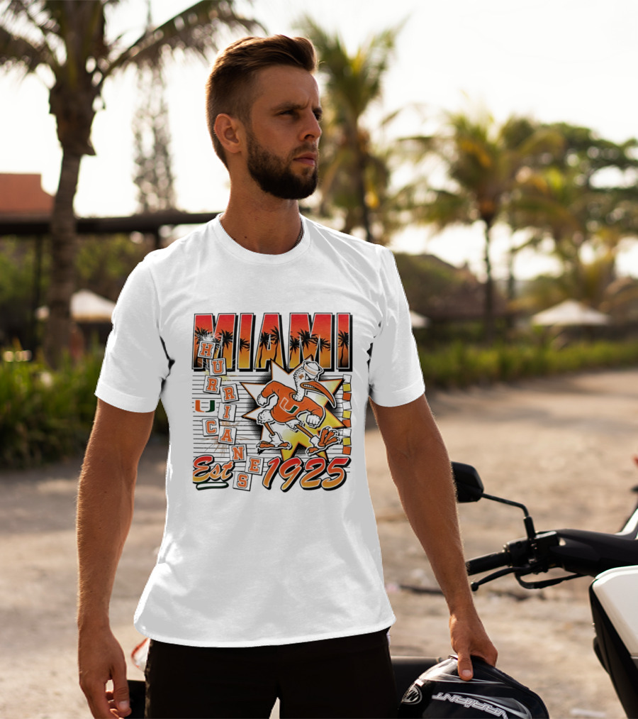 Miami Hurricanes Est 1925 Vintage Burst U Logo Ducks T-Shirt