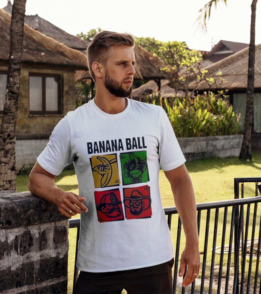 Savannah Bananas Baseball Banana Ball Colorful Character Blocks T-Shirt