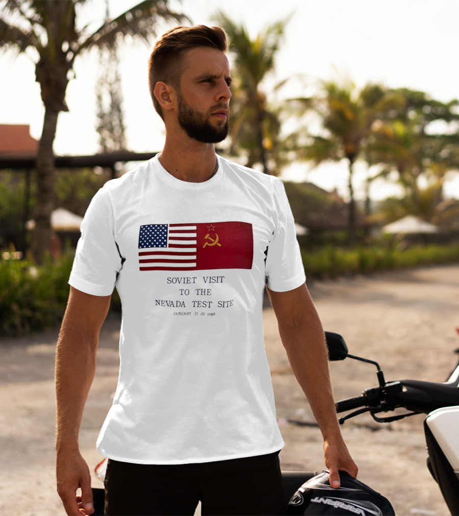 Soviet Visit To The Nevada Test Site January 28 1988 Flag T-Shirt