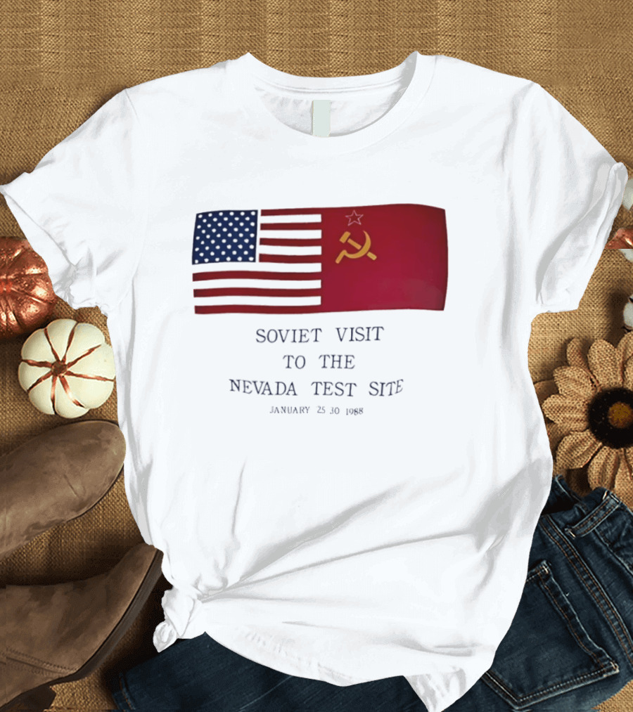 Soviet Visit To The Nevada Test Site January 28 1988 Flag T-Shirt