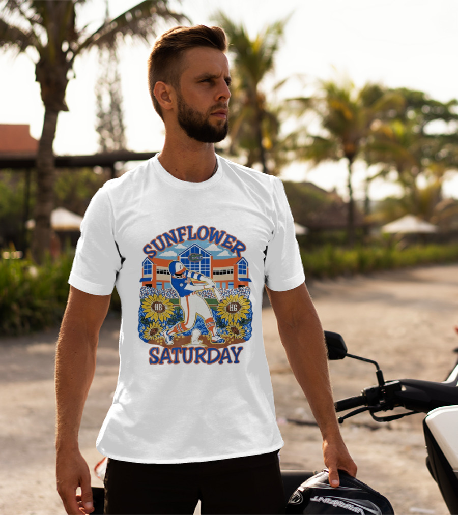 Florida Gators Sunflower Baseball Saturday T-Shirt