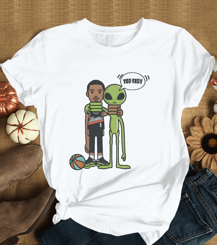 Too Easy Victor Wembanyama Hooping Alien San Antonio Spurs NBA Basketball T-Shirt