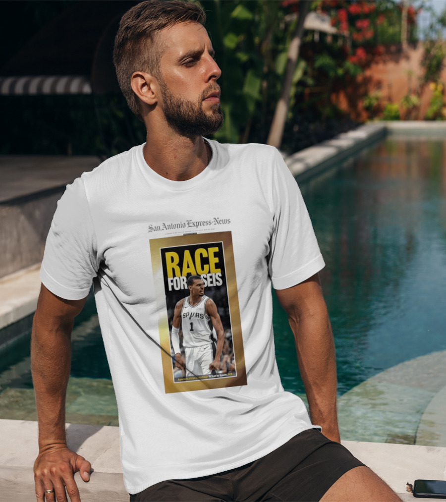 San Antonio Express News Victor Wembanyama Spurs Race For Seis Basketball T-Shirt