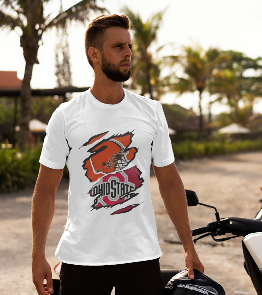 Cleveland Browns Ohio State University Split T-Shirt