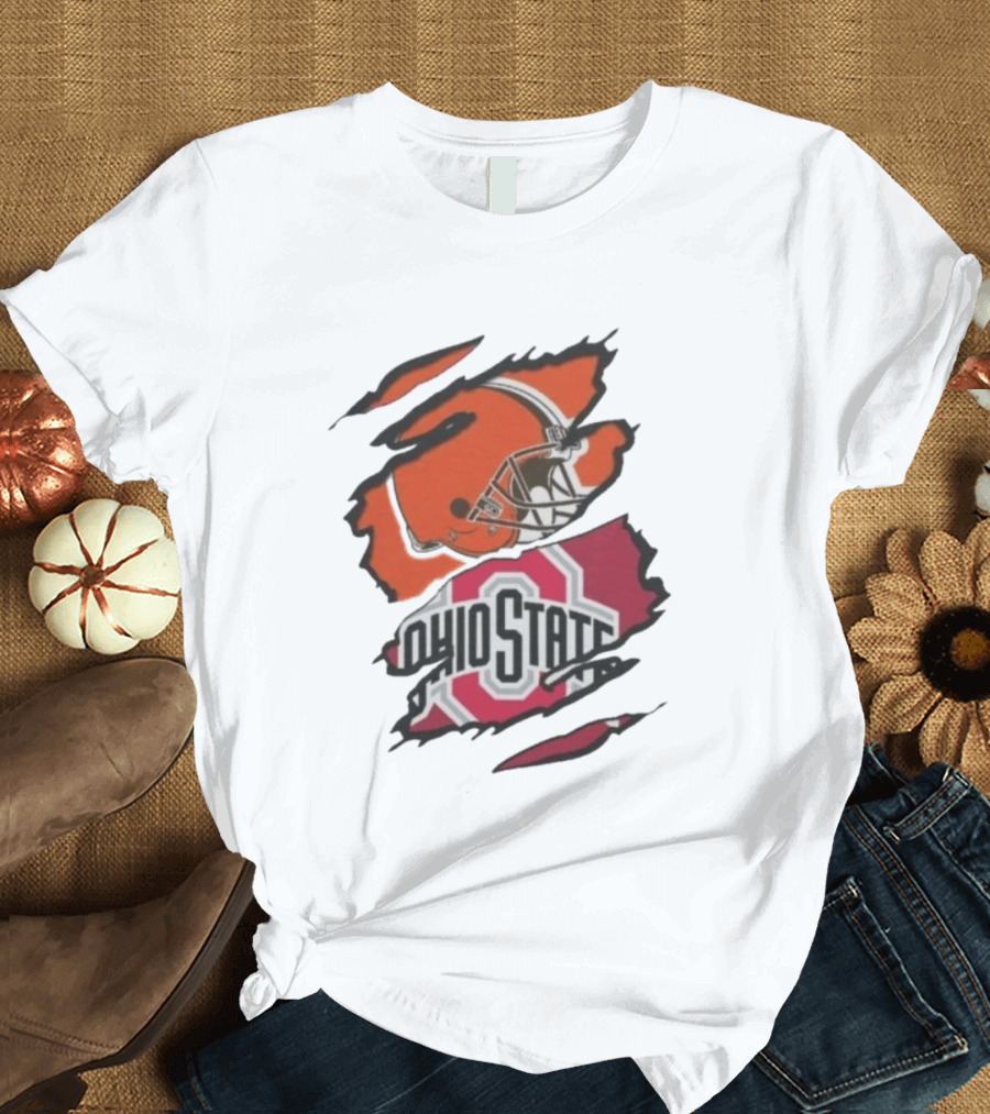Cleveland Browns Ohio State University Split T-Shirt