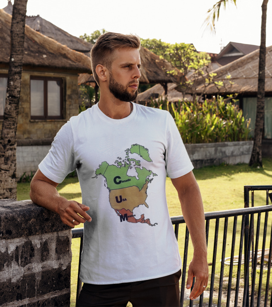 North America Map Canada USA Mexico Geography Continent Country T-Shirt