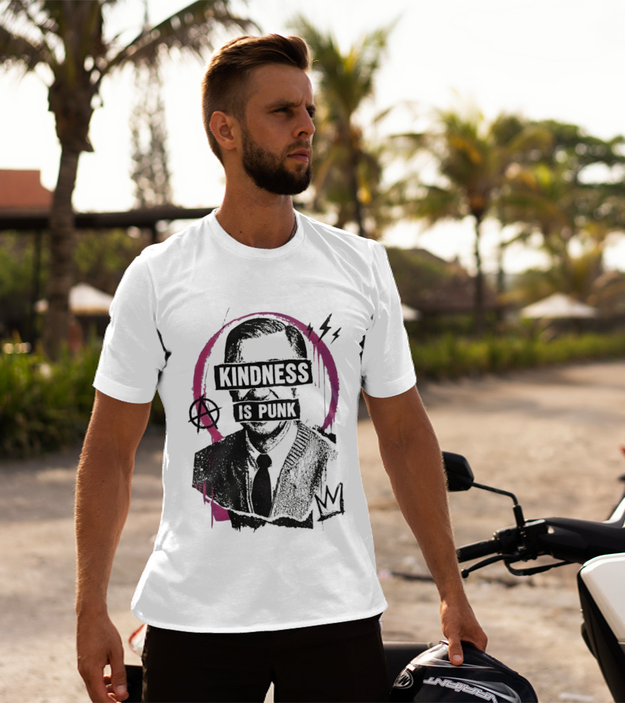 Fred Rogers Kindness Is Punk Anarchy Crown Lightning Bolt T-Shirt