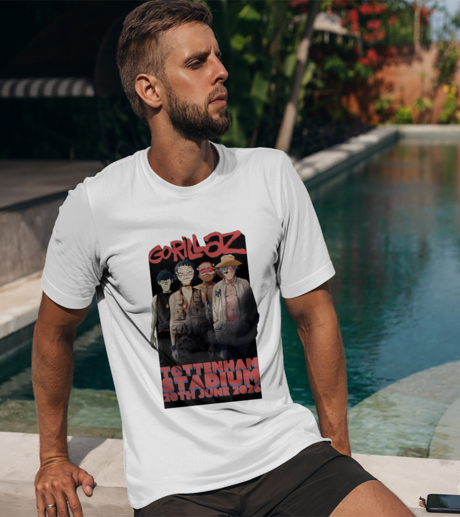Gorillaz 2026 Tottenham Stadium London Concert 20th June T-Shirt