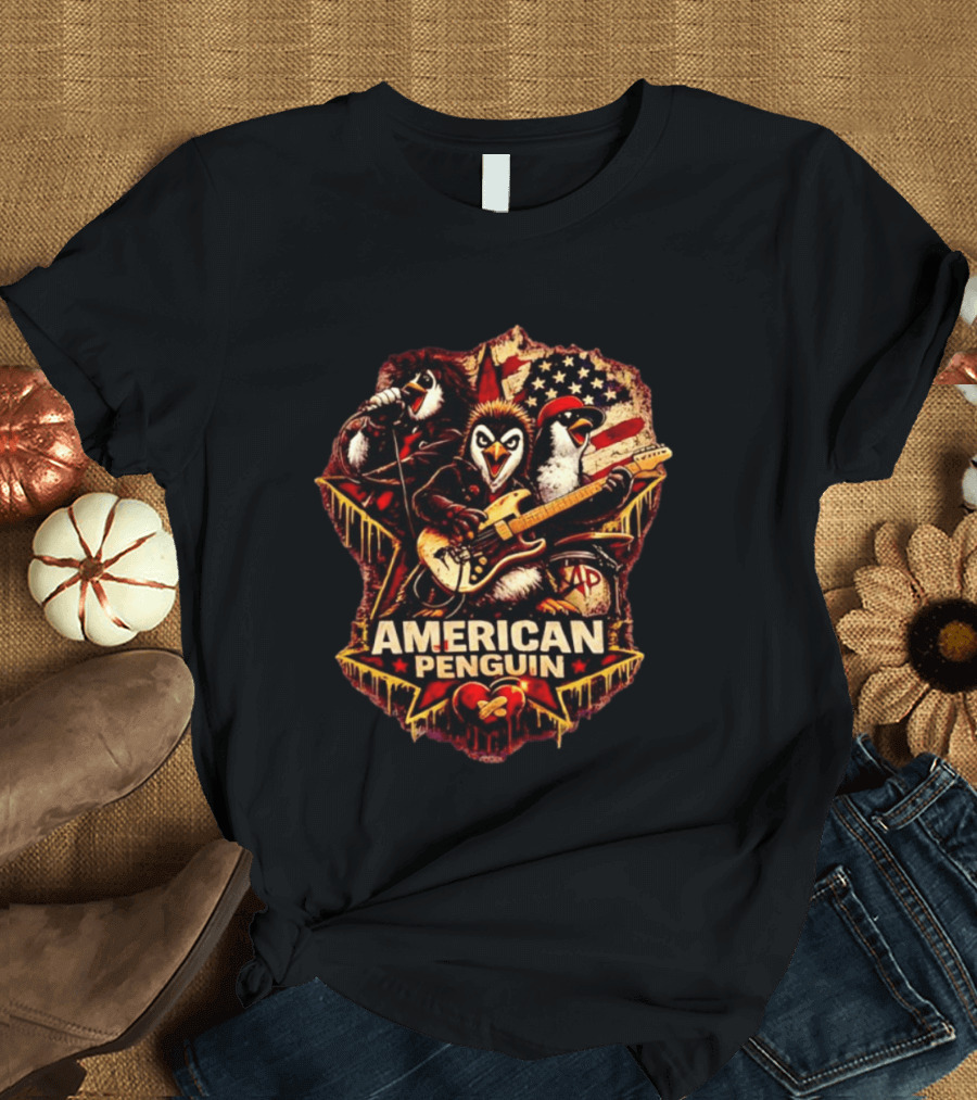 American Penguin Rock Band Stars And Stripes T-Shirt