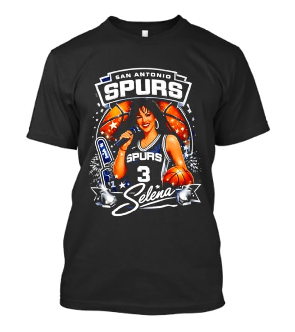 San Antonio Spurs Selena Basketball Number 3 Fan T-Shirt