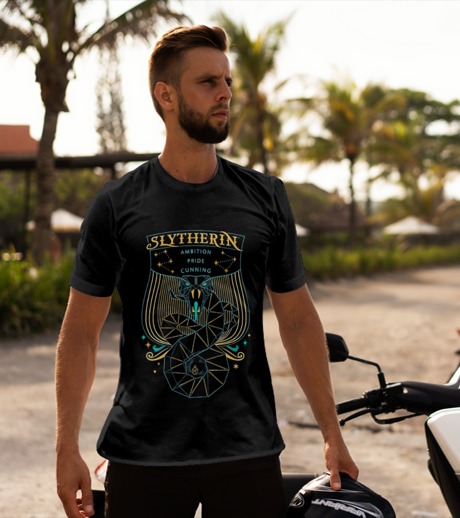 Slytherin Geometric Snake Ambition Pride Cunning 2026 Edition Magic Stars T-Shirt