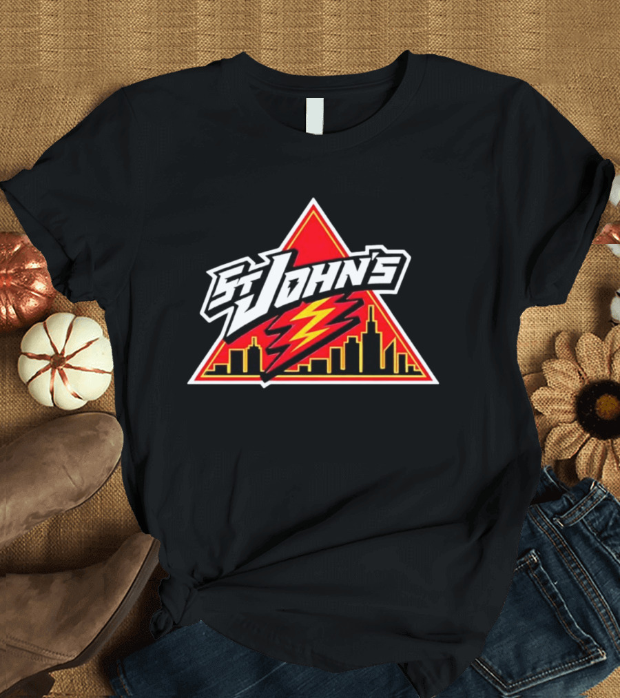 St John's City Skyline Triangle Lightning Bolt T-Shirt