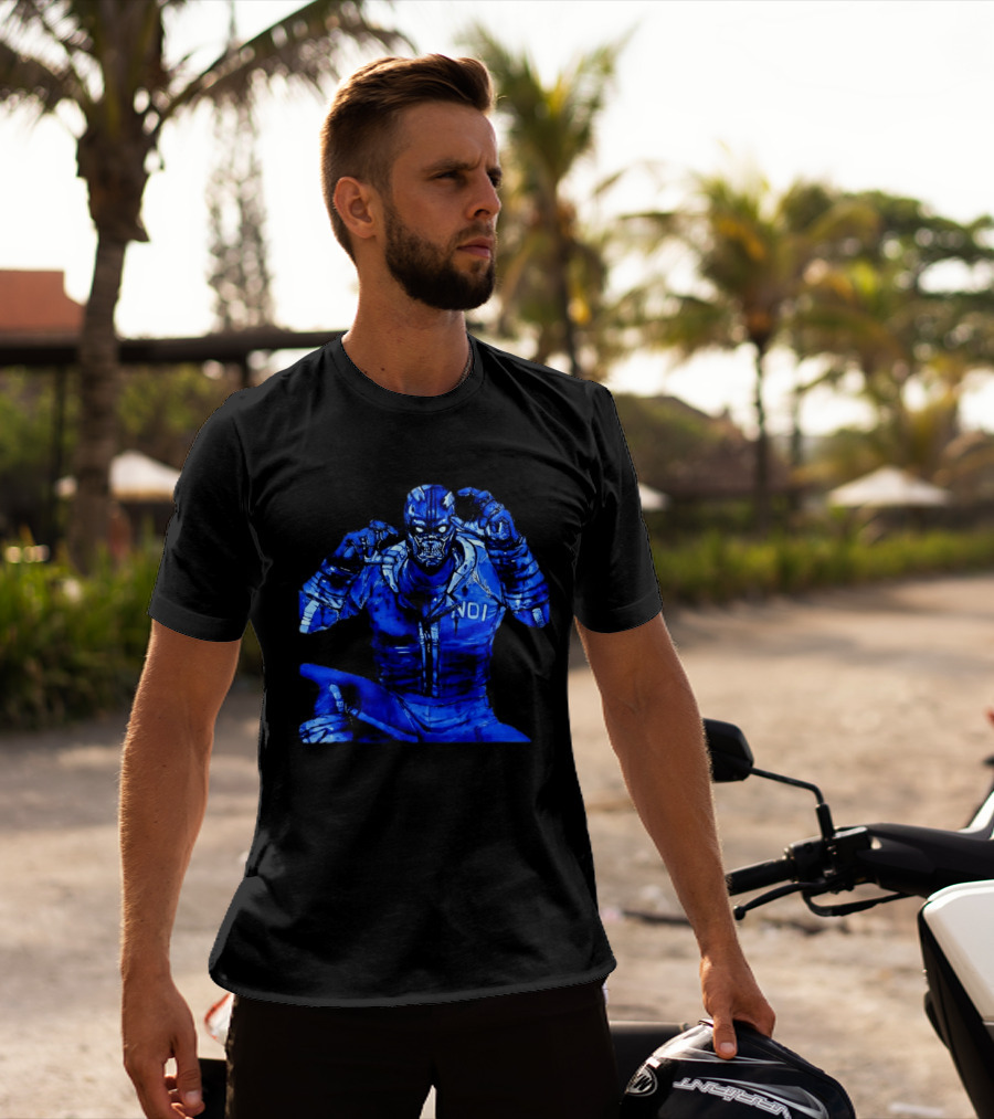 Cyberpunk Demon NDI Blue Warrior T-Shirt