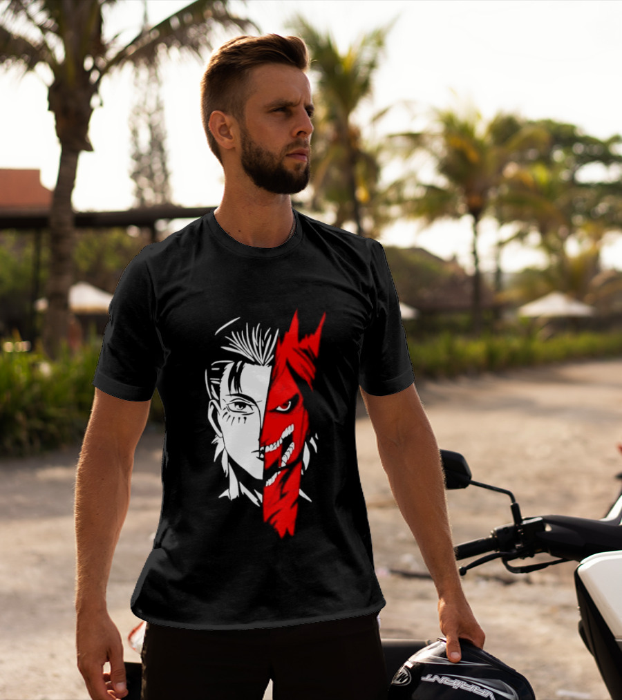 Eren Yeager Attack Titan Split Face The Rumbling 2026 Anime Manga T-Shirt
