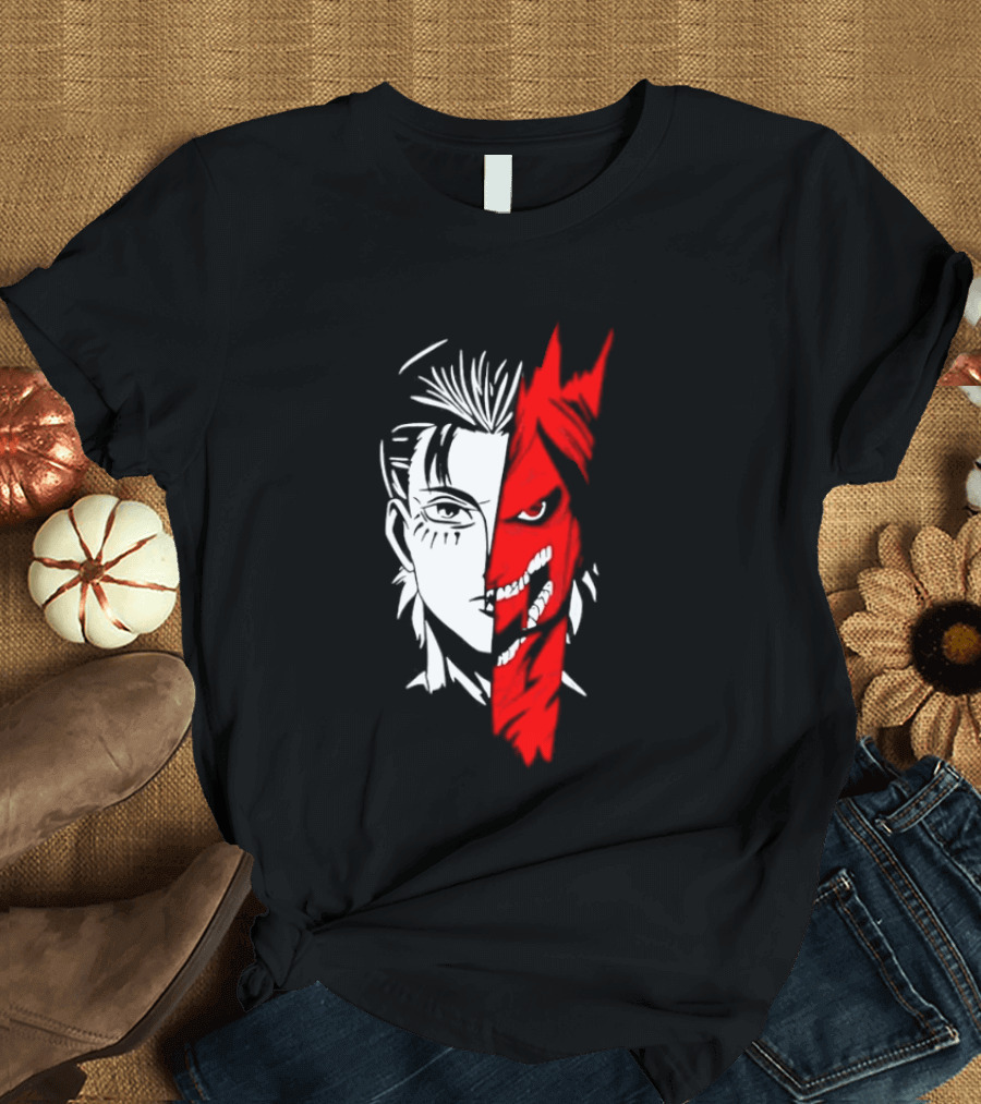 Eren Yeager Attack Titan Split Face The Rumbling 2026 Anime Manga T-Shirt