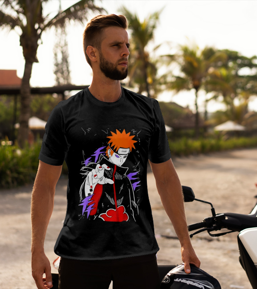 Naruto Shippuden Pain Akatsuki Rinnegan Almighty Push Anime 2026 Trend T-Shirt