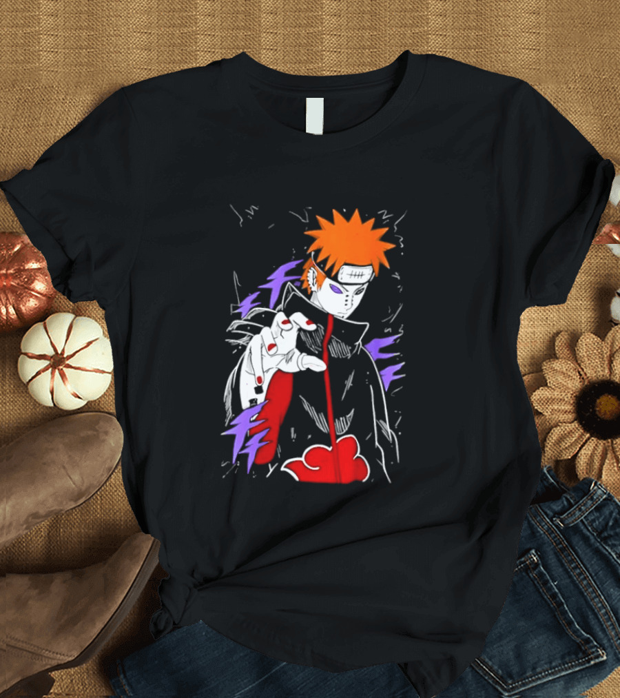 Naruto Shippuden Pain Akatsuki Rinnegan Almighty Push Anime 2026 Trend T-Shirt