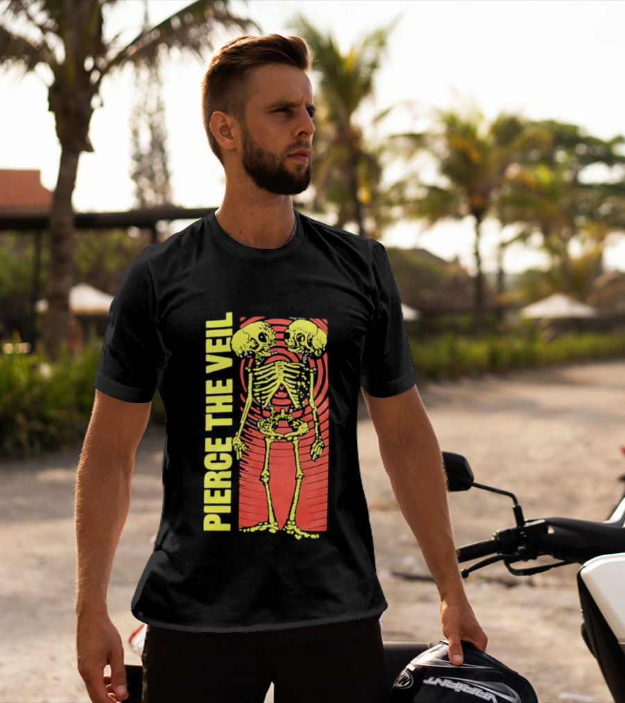 Pierce The Veil Two Headed Skeleton Red Target 2026 T-Shirt