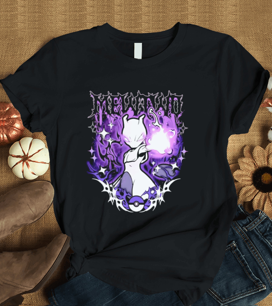 Gothic Mewtwo Psychic Legendary Pokemon T-Shirt